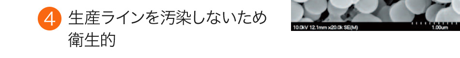 生産ラインを汚染しないため衛生的