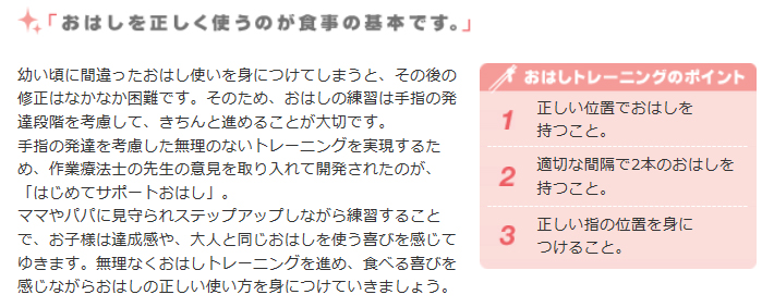 おはしを正しく使うのが食事の基本です。