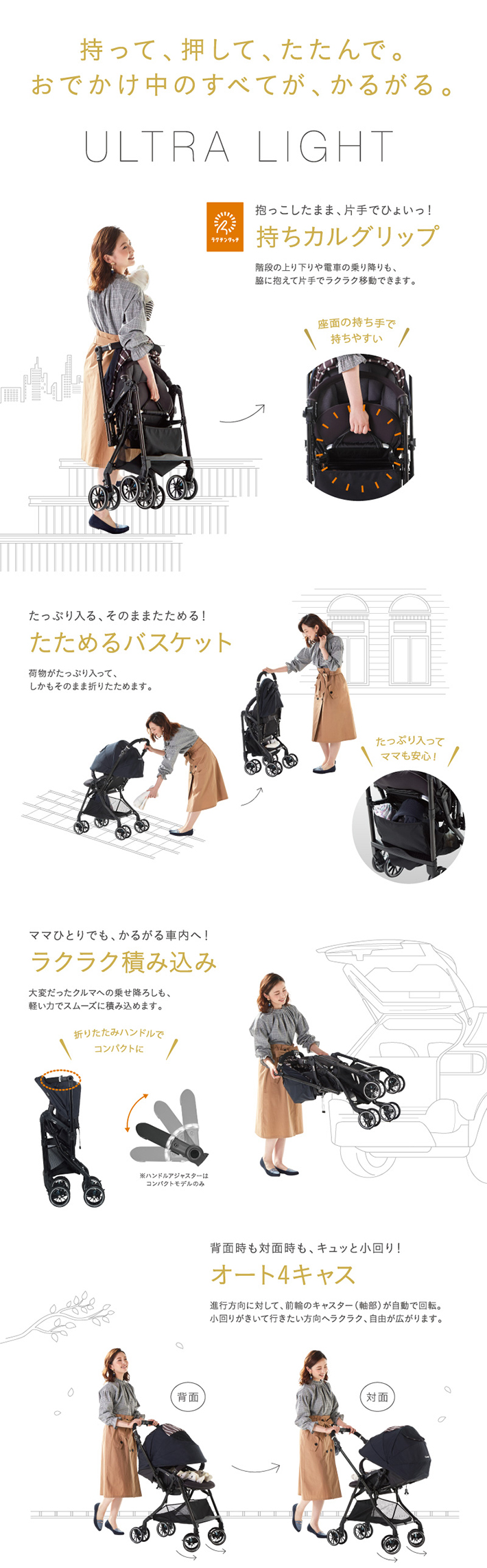コンビ ホワイトレーベル スゴカルα 4キャス compact エッグショック