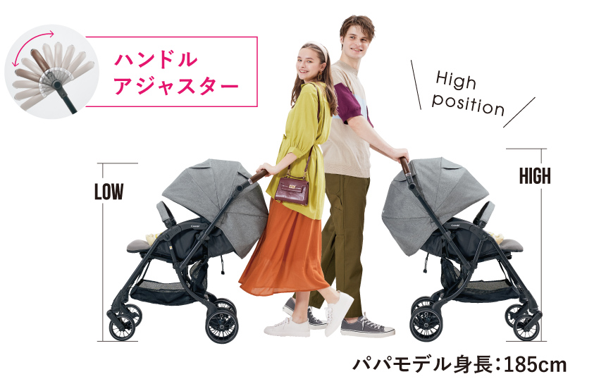 自然な姿勢で押しやすい【ハイポジションハンドル】