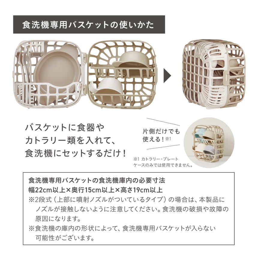 食洗機専用バスケットの使い方 食器やカトラリーを入れてそのままセット可能 片側だけでも使用できる便利アイテム