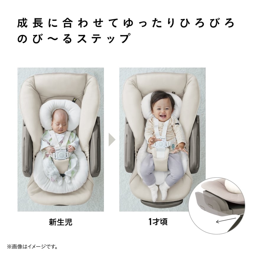 ネムリラ ベビーラック 成長に合わせて使える のびるステップ機能付き 新生児から1歳頃まで快適に過ごせる電動スウィングチェア