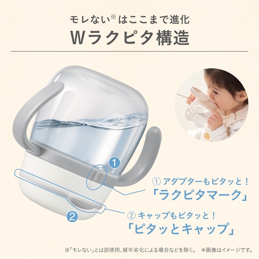 洗いやすく組立ラクラク！飲み口・パッキン一体形状