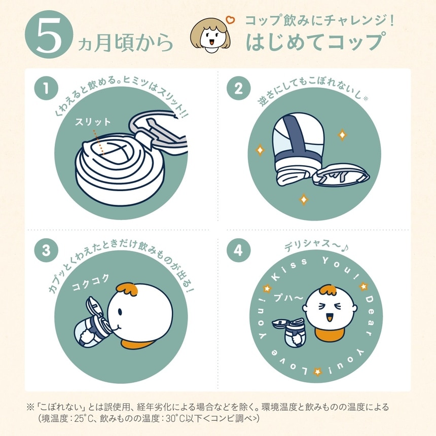 6カ月頃から飲めるが出来たら！漏れないストロー