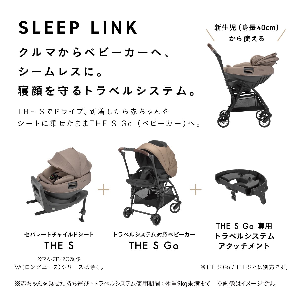 車からベビーカーへシームレスに移動できるTHE Sのトラベルシステム