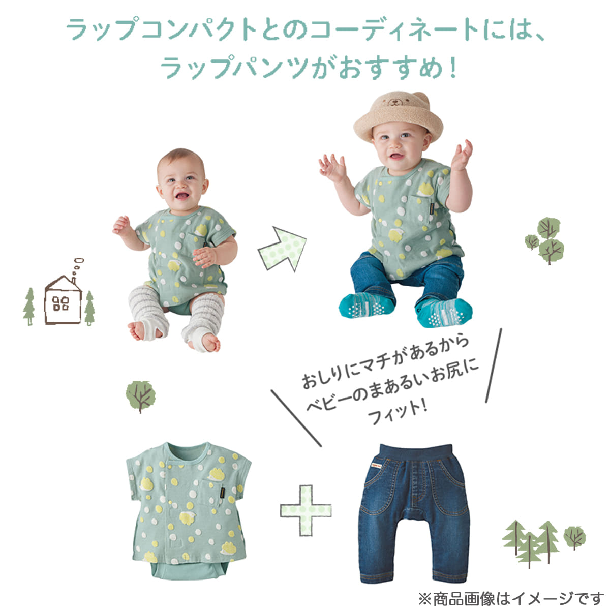 ラップコンパクト(クジラボーダー)/60～70cm/ネイビー｜コンビ公式ブランドストア