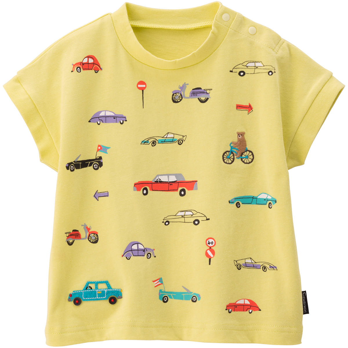 半袖Tシャツ(車)/80cm/レモン|コンビ公式ブランドストア 子供 Tシャツ クマ キッズ バックプリント 夏 ブラック 黒