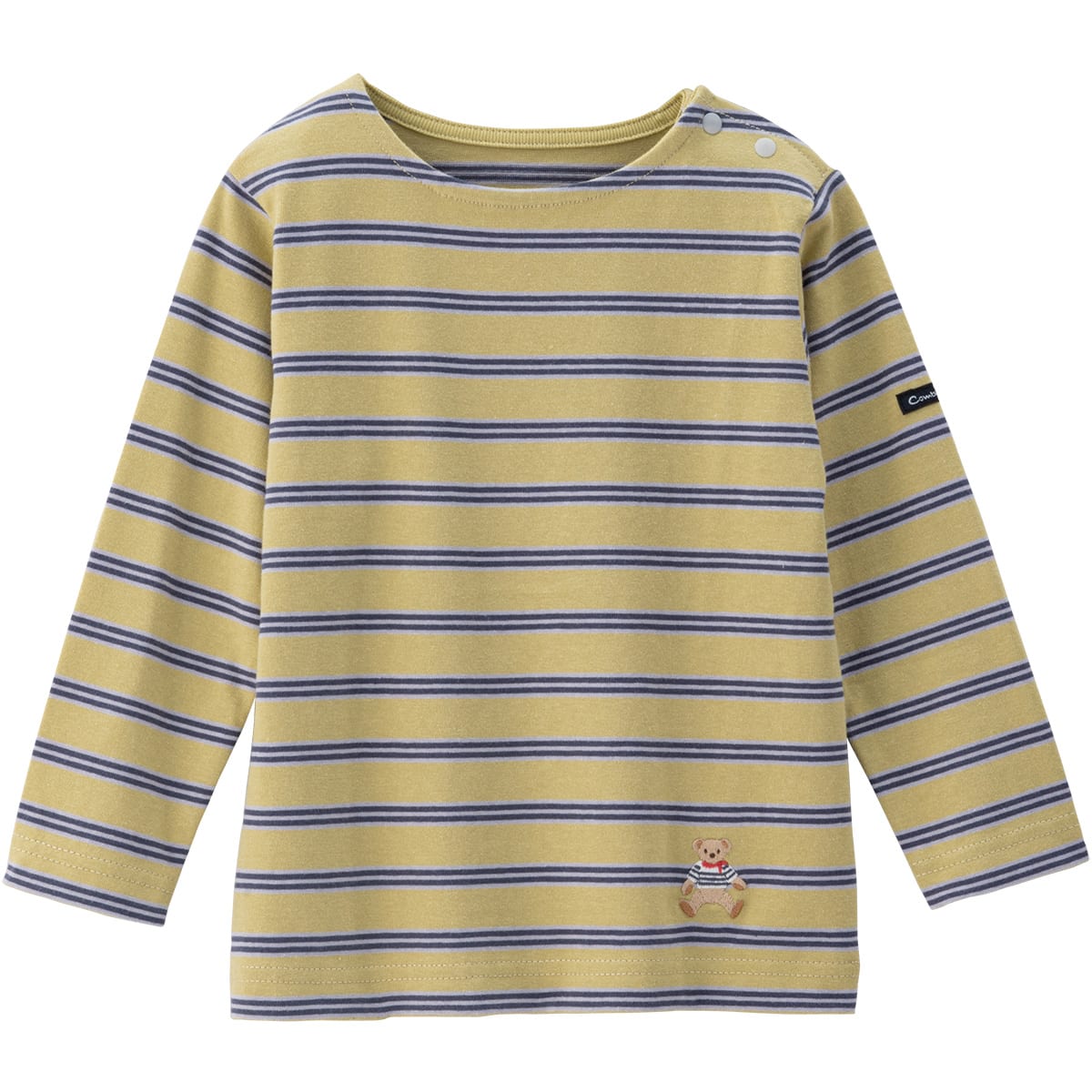 長袖 ボーダーTシャツ(くま刺しゅう)/80cm/ダークイエロー｜コンビ公式ブランドストア