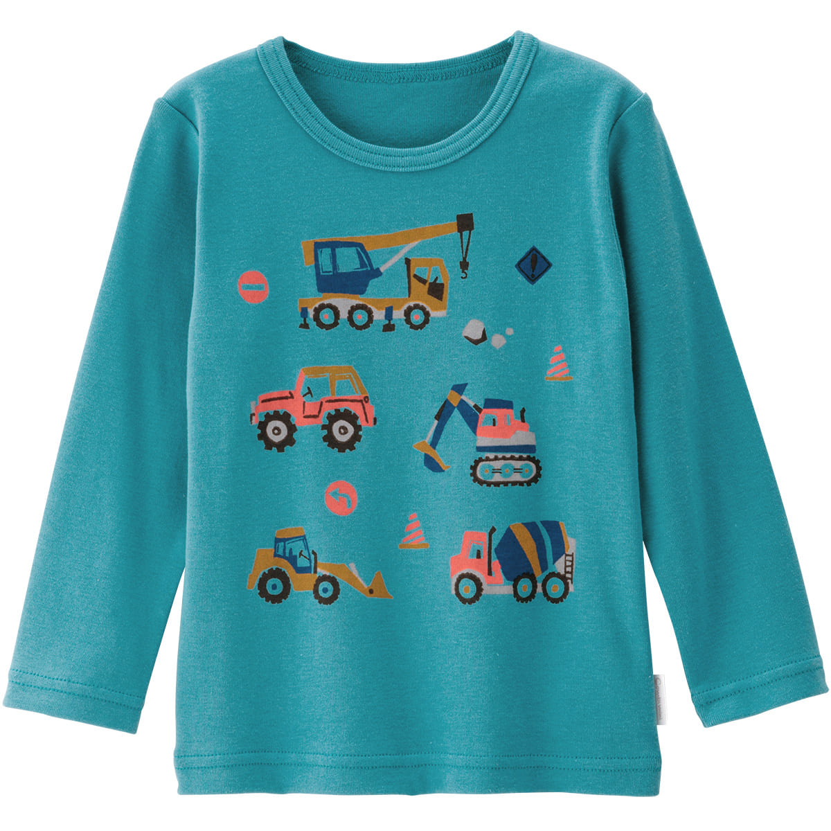 長袖 やわらか らくちんTシャツ(働く車)/80cm/ターコイズブルー|コンビ公式ブランドストア