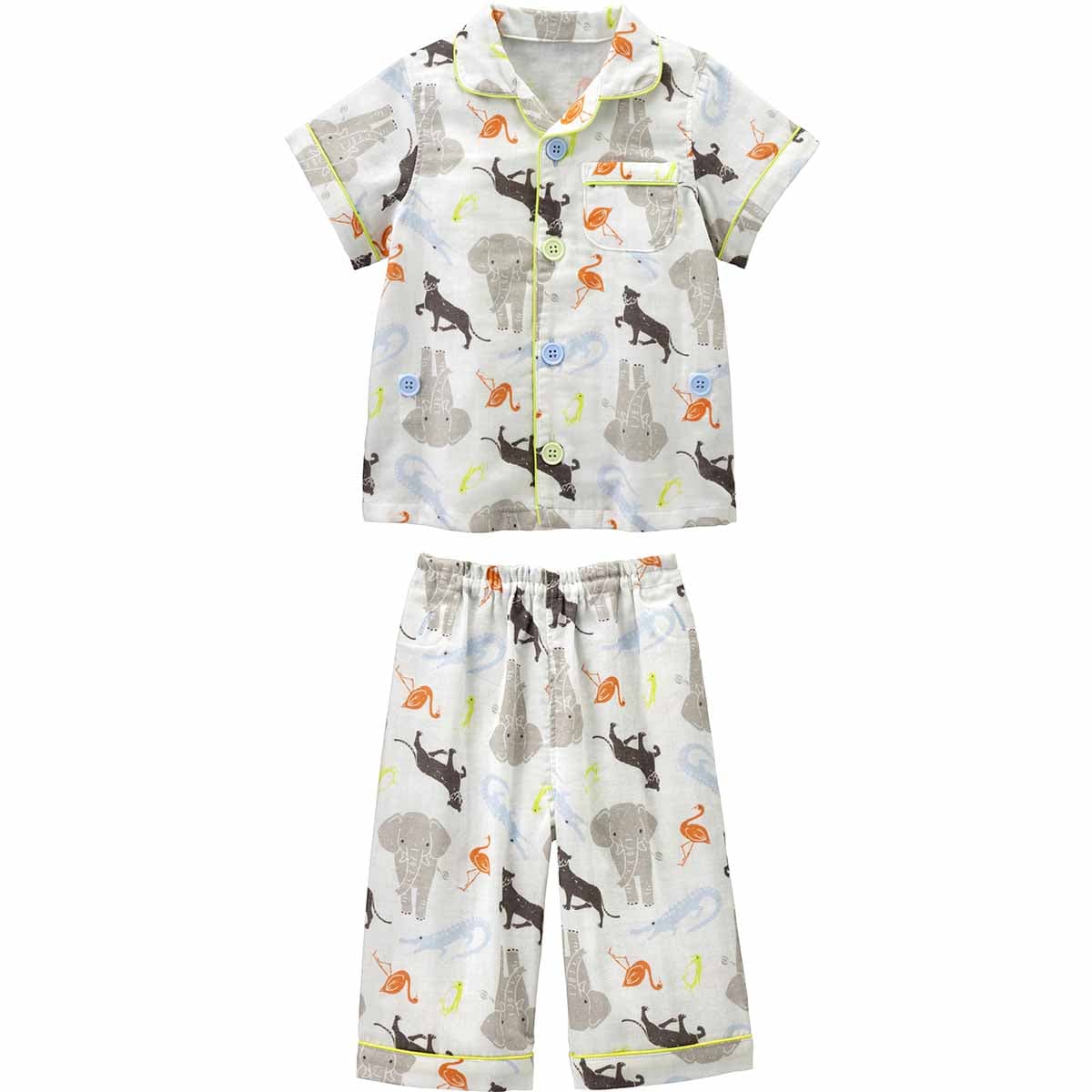 半袖前開きガーゼパジャマ アニマル ベビー用品 ベビー服の通販ならコンビブランドストア