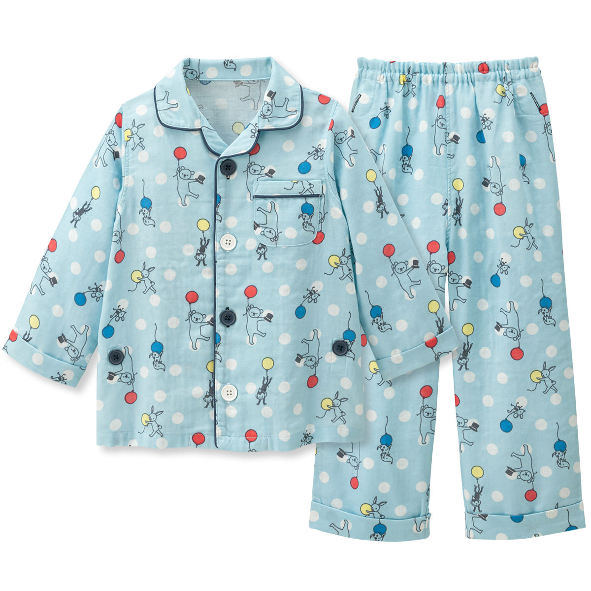 前開きガーゼパジャマ 風船ドット ベビー用品 ベビー服の通販ならコンビブランドストア