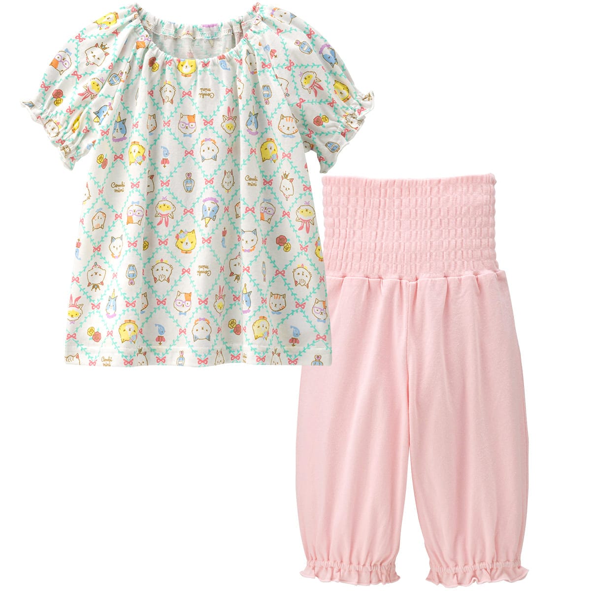 のびのび腹巻付き半袖パジャマ ネコパーティ ベビー用品 ベビー服の通販ならコンビブランドストア のびのび腹巻付き半袖パジャマ ネコパーティ ベビー用品 ベビー服の通販ならコンビブランドストア
