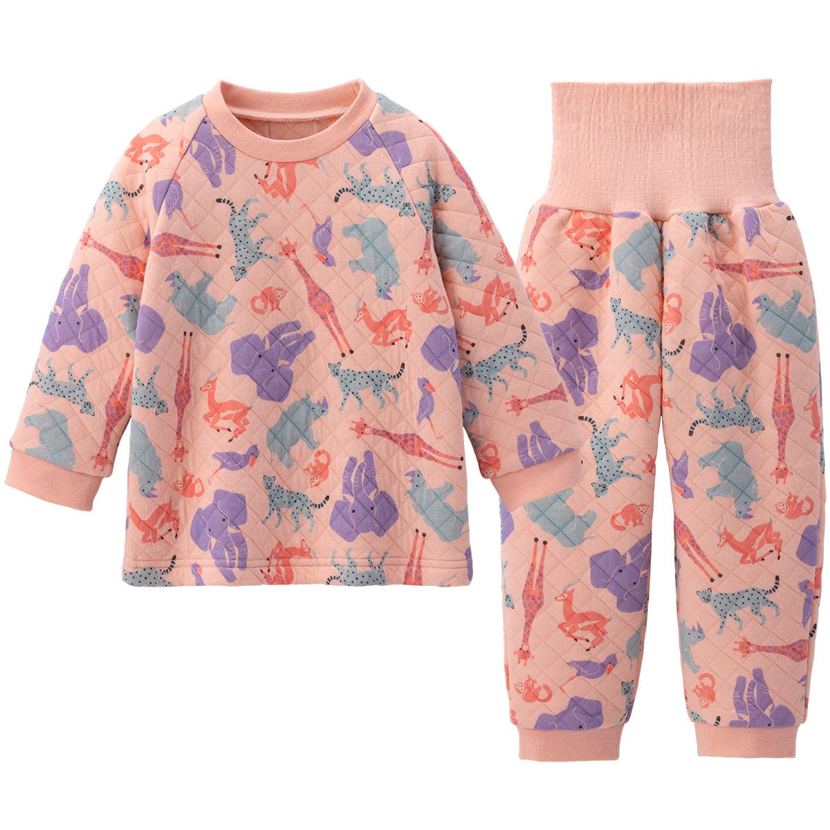 抗菌 のびのび腹巻付き あったかキルト 長袖パジャマ 動物 ベビー用品 ベビー服の通販ならコンビブランドストア