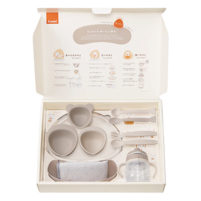 ちょっと贅沢な出産祝いに！パクッ＆ゴクッ！を楽しくさんかく食器プレミアムセット