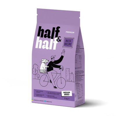 ハーフ&ハーフ ビーフ 中型犬用(成犬用) 2kg