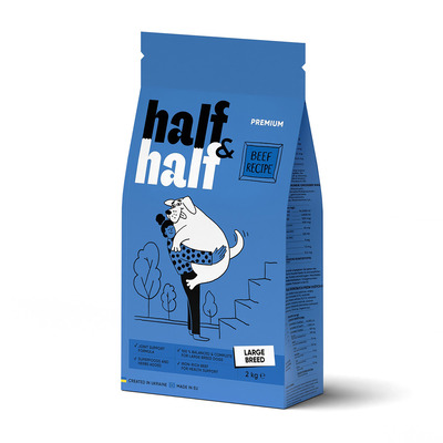 ハーフ&ハーフ ビーフ 大型犬用(成犬用) 2kg