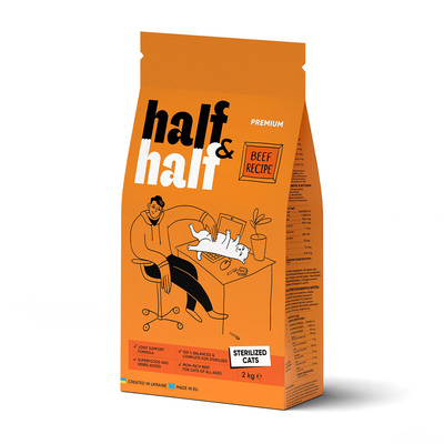 ハーフ&ハーフ ビーフ 成猫用(避妊・去勢後用) 2kg