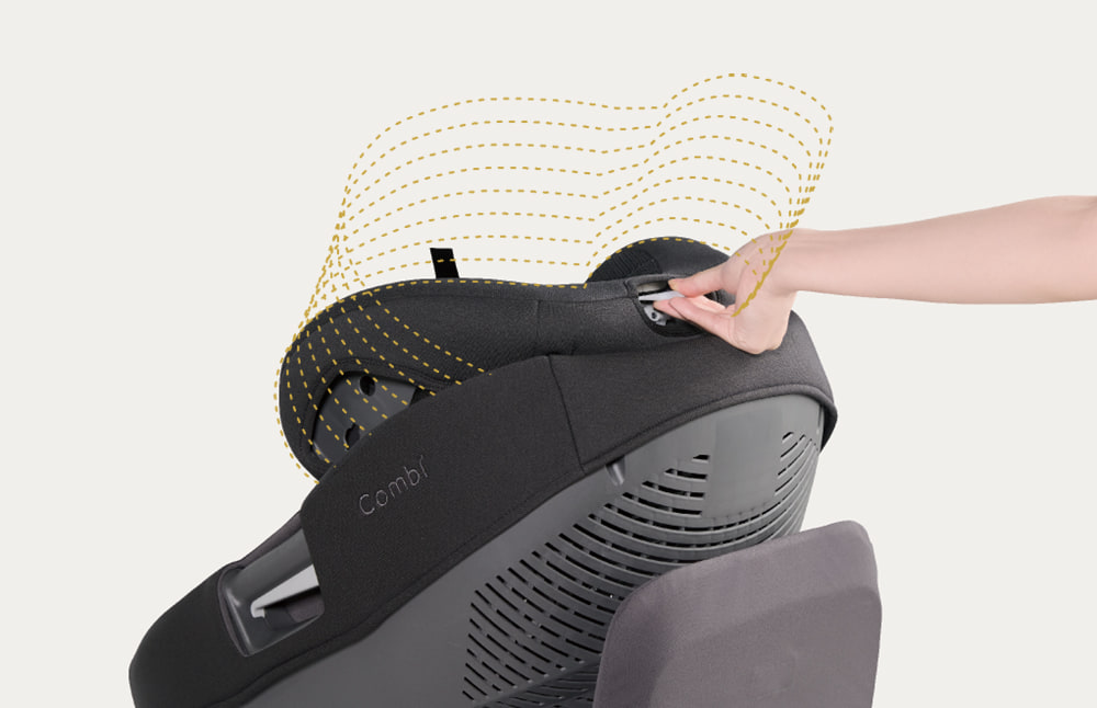 シートを伸ばして、成長に合わせてフィット。