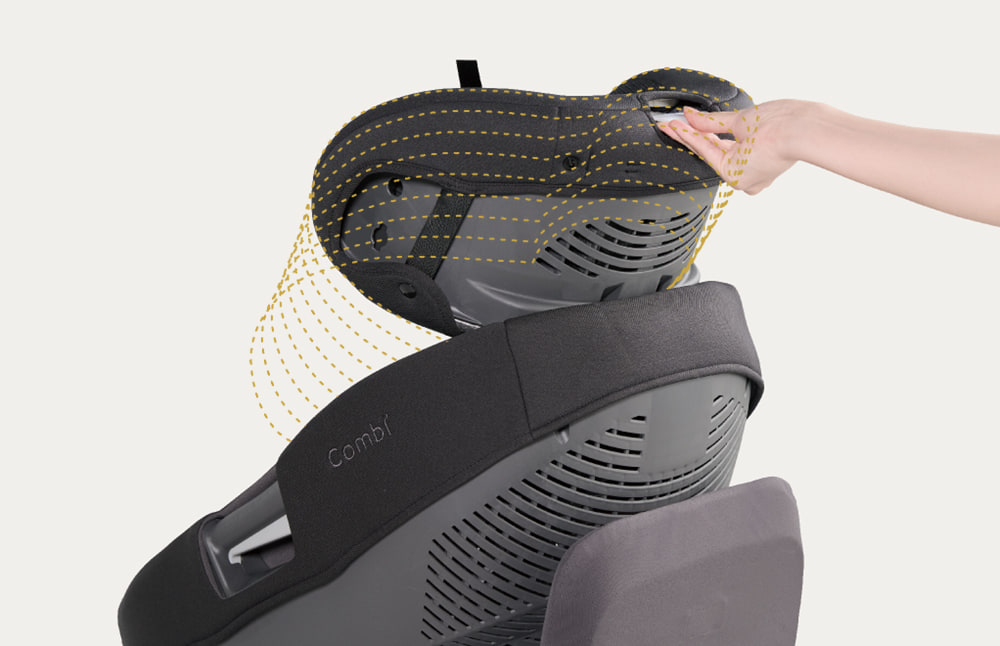 シートを伸ばして、成長に合わせてフィット。