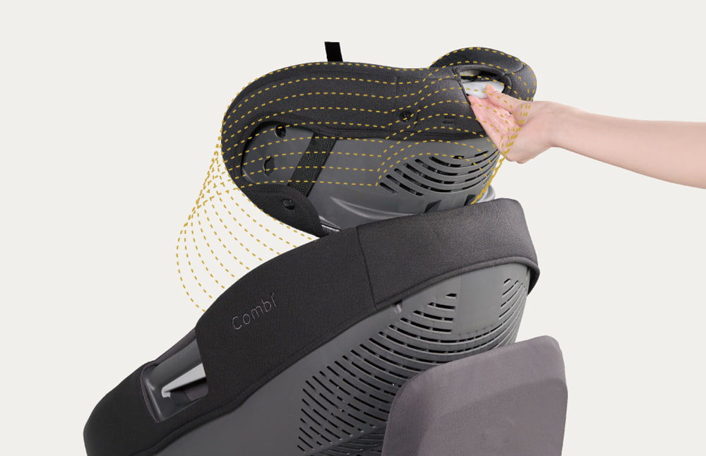 シートを伸ばして、成長に合わせてフィット。