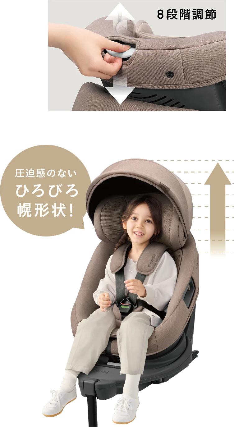 圧迫感のないひろびろ幌形状！