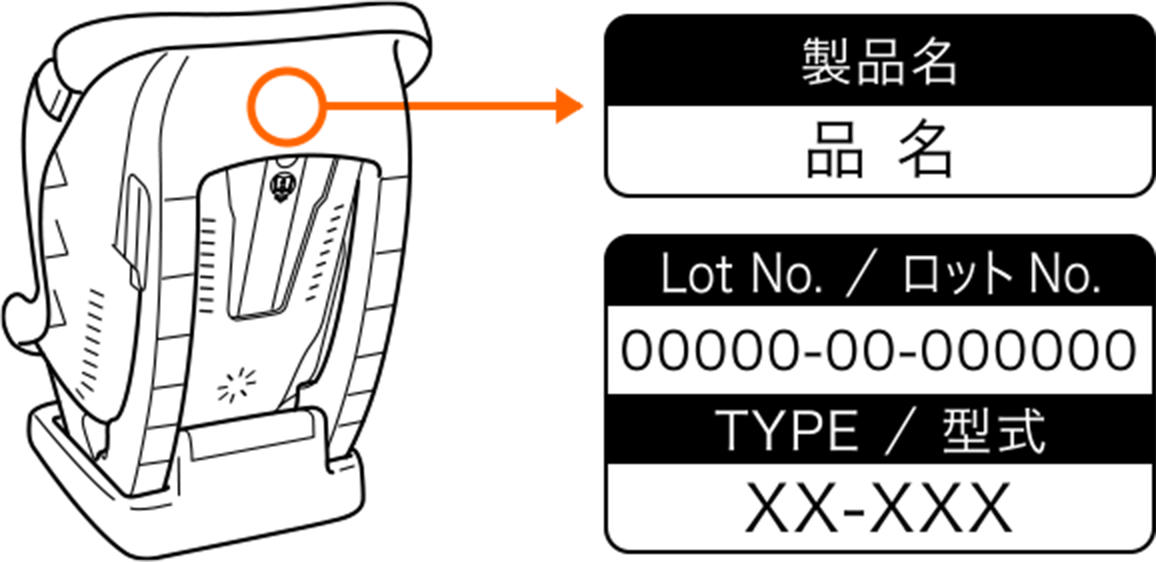 背もたれの裏側の場合